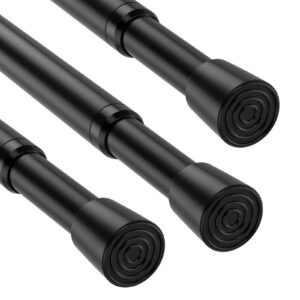 3Stück Schwarz Carbonfree Certified Teleskop Gardinenstange Für Gardinen 80-150cm Zum Klemmen Spannstange