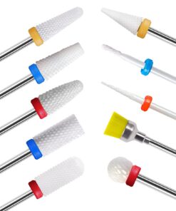 Homeet Professioneller Nagelfräser Bits Nagelhaut Fräser für Gelnägel Gel Acryl Entfernen Maniküre Pediküre 10 Stück Ker