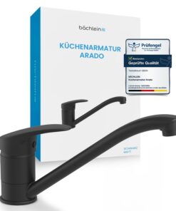 Bächlein Küchenarmatur Arado - 360° schwenkbar -.massiver Wasserhahn für die Küche - Einhand-Spültischbatterie mit Chrom