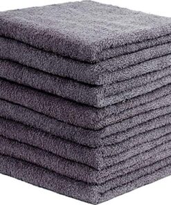 8er-Pack Frottier-Handtücher 50×100 cm – 100% Baumwolle, extra saugfähig & weich, mit Aufhänger, Anthrazit