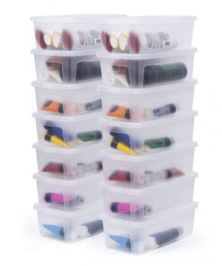 Iris Ohyama Aufbewahrungsboxen 5L, 14er-Set, Transparent, Plastik, Für Schrank und Regale, Organisation, Kunstbedarf, Sc