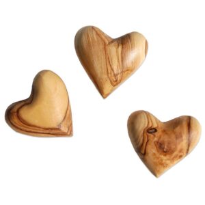 D.O.M.® Deko-Herzen Handschmeichler Amore im 3er Set aus Olivenholz für Liebende als Souvenir nach Italien