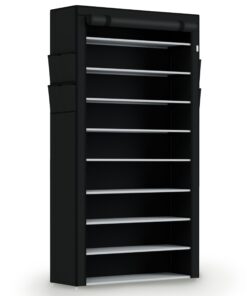 Juskys 9-Ebenen-Schuhschrank für 45 Paar Schuhe Schwarz