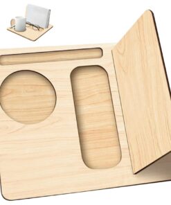 Buchablage mit Getränkehalter für Buchliebhaber - Holz-Bücherablage mit Stifthalter und Kochbuchständer als Geschenk für