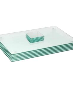 Harbour Housewares Glas-Tischematen & Untersetzer Set Klar 50x40cm 12pc