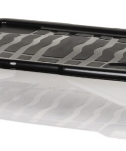 Kreher Robuste Aufbewahrungsboxen mit Deckel für Haushalt - robust und transparent (30Liter) Kreher Robuste Aufbewahru