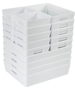 Hummelladen Schubladen Organizer - 18 Teile in 3 Größen - 6 cm hoch - für 60x75 cm Schubladen - weiß