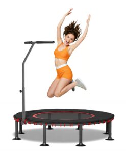 LIFERUN Fitness Trampoline Indoor für Kinder und Erwachsene | mit Randabdeckung | Bis 150kg Belastbar | 102/122cm Gummis