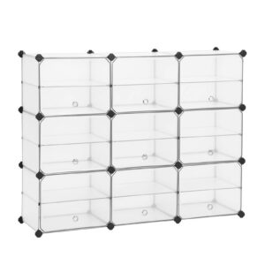 SONGMICS Würfelregal mit Tür für Wohnzimmer und Schlafzimmer - weiß LPC502W