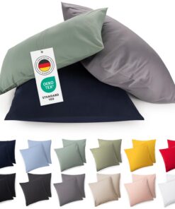 Blumtal 40x40 cm Jersey Kopfkissenbezug - Grau - Oeko-Tex Zertifiziert