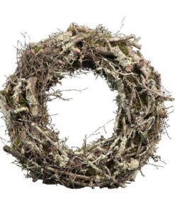 Kranz aus Moos & Bonsai-Zweigen - Handgefertigter Naturkranz für Frühling & Herbst - Rustikale Deko (⌀ 45 cm) Kranz au