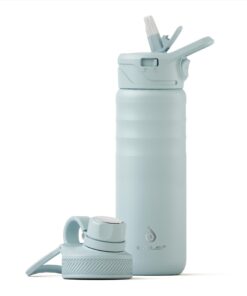 IDEUS Doppelwand Vakuumisolierte Wasserflasche Hellblau 24oz Edelstahl Sport Kantine