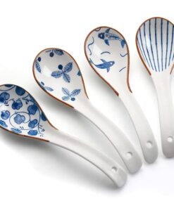 asiatische Suppenlöffel für Chinesische Suppe und Ramen, retro design, dumpling speise (Braun) asiatische keramische s