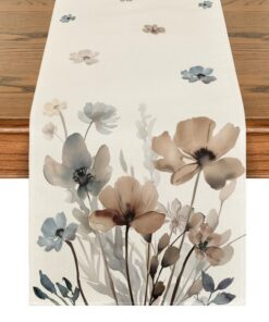 Wilde Tuschemalerei Blumen Blätter Tischläufer Artoid Herbst Küche Dekoration 40x140 cmӨ fkk user Artoid Mode Wilde Tus
