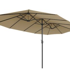 SONGMICS Extra großer Garten-Sonnenschirm, UV-Schutz UPF 50+, Terrassenschirm ohne Ständer, taupe GPU36BR