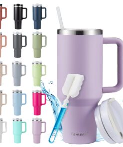 Thermodrinkbecher Temede 40oz Strohhalm Henkel,Kaffeebecher Temede Thermobecher 40oz Tragbar,Kaffeebecher Temede 40oz Va