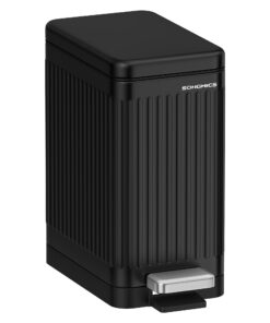 SONGMICS Badezimmer-Mülleimer, schmal für kleine Räume, Soft-Close ULTB562B01 SONGMICS Edelstahl-Mülleimer, 10 l, schwar