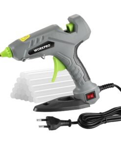 WORKPRO Elektrische Heißklebepistole, 60 W, für Reparaturen, Kunst und DIY, grün/grau/schwarz, 11 x 100 mm