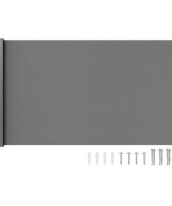 VEVOR Seitenmarkise für Balkone und Innenhöfe - einziehbar, Grau - 200 x 300 cm - PU-Beschichtung - Sichtschutz - Mit Fe