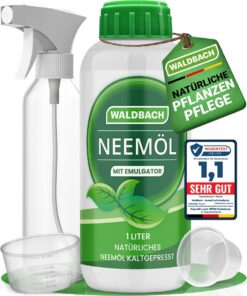 WALDBACH® Neemöl mit Emulgator 1000ml - Effektive Pflanzenpflege für Garten- & Zimmerpflanzen - Natural Neemöl mit Sprüh