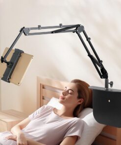 ZAYMDO Tablet Halterung fürs Bett + Klemmloss & großer Stabilität + Universell für Alles & 4''-15'' Geräte + Drehbar 360