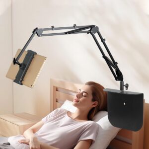 ZAYMDO Tablet Halterung fürs Bett + Klemmloss & großer Stabilität + Universell für Alles & 4''-15'' Geräte + Drehbar 360
