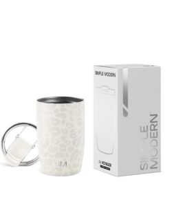 Simple Modern Thermosbecher zu Go | Isolierter Edelstahl-Kaffeebecher mit Klappdeckel | Geschenke für Frauen und Männer