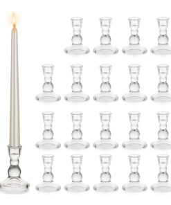 Glas Kerzenhalter Stabkerzen 20 Stück Transparent Weihnachten Hochzeit Tischdeko