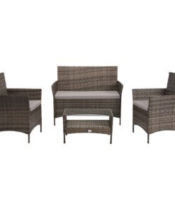 SVITA Brooklyn Braun Poly Rattan Sitzgruppe für Outdoor-Braun