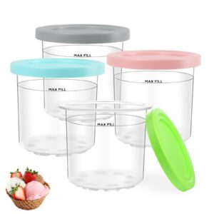 Nepfaivy Behälter für Ninja Creami Eismaschine - 4er-Set, BPA-frei, Spülmaschinenfest Kompatibel mit NC300EU und NC301