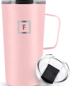 IRON °FLASK Grip Kaffeebecher - Auslaufsicher, Vakuumisolierter Thermo Travel Becher für Hot Cold, Edelstahl, 470 ml, Wa