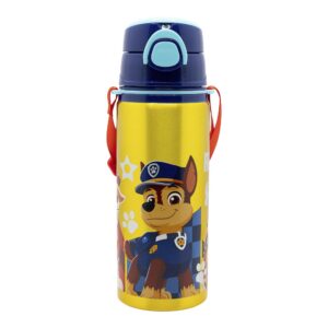 PAW PATROL BOY RESCUE PUPS Wiederverwendbare Popup-Flasche aus Aluminium 730 ml mit Schultergurt | Dauerhafte Wasserspei