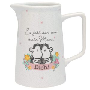Sheepworld Kännchen "Beste Mama" | Porzellan Milchkanne, Geschenk-Banderole, für Mama | Geburtstag, Muttertag, 46878