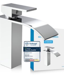 Bächlein Badarmatur Tamina Wasserfall-Design Einhebelmischer langlebiger Keramikkartusche Bad Wasserhahn Chrom