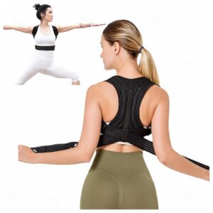MeLtor Rücken Geradehalter Für Schmerzlinderung, Verstellbar Und Atmungsaktiv, Ideal Für Office Arbeitsplatz Und Fitness