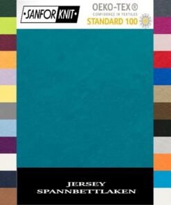 EXKLUSIV Heimtextil Jersey Spannbettlaken 100% Baumwolle Öko-Tex Zertifiziert Petrol 90 x 200 cm