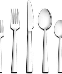 Joyfair Edelstahl 60-teiliges Besteckset für 12 Personen - Elegantes Essbesteck für Familie und Party - Rost- und Spülma
