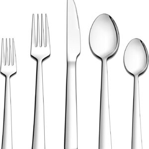 Joyfair Edelstahl 60-teiliges Besteckset für 12 Personen - Elegantes Essbesteck für Familie und Party - Rost- und Spülma
