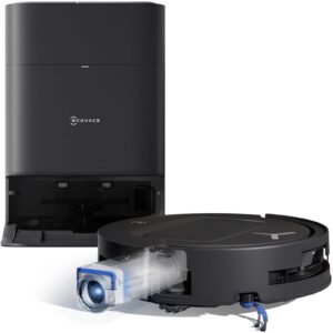 EcoVacs Deebot T80 Omni Saugroboter Schwarz mit 18.000 Pa Saugleistung und OZMO Roller Wischfunktion