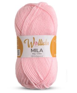 Wollidu Mila Garn zum Häkeln 100% Polyacryl Rosa OEKO-TEX STANDARD 100 für Kinder | Wollidu Mila Garn zum Stricken 1 x