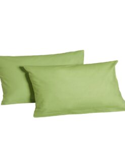 2X Teilig Renforcé Baumwollkissenhüllen für Familie und Gäste (40 cm x 80 cm, Grün) 2X Teilig Renforcé Naturbaumwolle