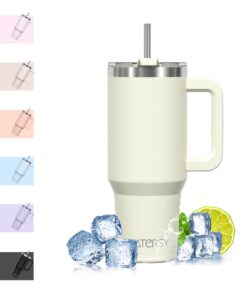 WATERSY 30oz Heißkaltes Getränk Becher Doppelschicht Edelstahl Vakuum-Sicher Thermal Tumbler Beige für Autofahrer und Ou