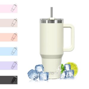 WATERSY 30oz Heißkaltes Getränk Becher Doppelschicht Edelstahl Vakuum-Sicher Thermal Tumbler Beige für Autofahrer und Ou