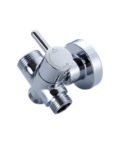JOHO 3 Wege Umschaltventil aus massiv Messing mit Hebel | Duschsystem Ersatzteil D24mm | Chromschlüssel