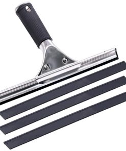 TETEWEVER 30cm Profi Edelstahl Fensterabzieher, Duschabzieher Schwarz für Badezimmer und Fensterreinigung