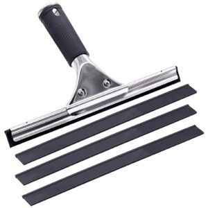 TETEWEVER 30cm Profi Edelstahl Fensterabzieher, Duschabzieher Schwarz für Badezimmer und Fensterreinigung