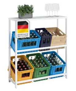 STEELSØN Getränkeregal 6 Kisten – Platzsparend & stabile Speicherlösung – Ideal für Bierkisten im Kühlschrank & Wohnzimm