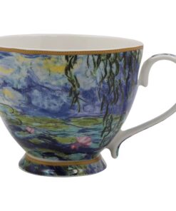 The Leonardo Collection Claude Monet Tasse mit Fuß für heiße Getränke, feines Porzellan, bedruckte Kaffeetasse für Küch
