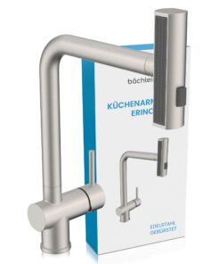 Erino Bächlein Küchenarmatur - Schwenkbare Einhand-Spültischbatterie - Küchen-Wasserhahn mit 3 Strahlarten