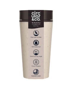 Kaffeebecher Circular & Co 2Go - Weiß/Schwarz - 340 ml - Thermoschutz - Ideal für Beruf und Freizeit